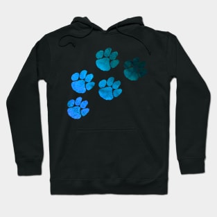 Blue Pawprints Design Hoodie